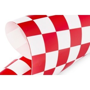 KAVAN nažehlovací fólie - šachovnice červená/bílá Stavební materiály IQ models