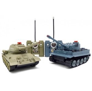 Sada bezpečných tanků German Tiger a Ruský T34 1:32 2.4GHz  IQ models