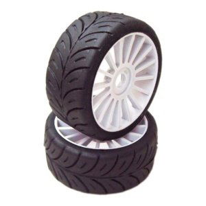1/8 GT Sport gumy SOFT nalepené gumy, černé disky, 2ks. Kola IQ models