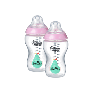 Tommee Tippee Kojenecká láhev C2N růžová 2ks 340ml 3m+