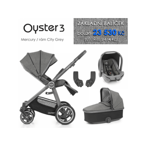 Oyster 3 Základní set 4 v 1 MERCURY (CITY GREY rám) kočár + hl.korba + autosedačka + adaptéry