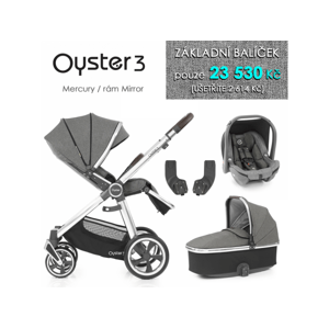Oyster 3 Základní set 4 v 1 MERCURY (MIRROR rám) kočár + hl.korba + autosedačka + adaptéry