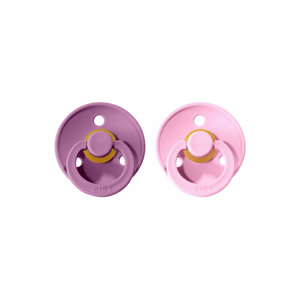 Bibs Dudlíky COLOUR Lavender/Baby Pink - velikost 2, přír. kaučuk 2ks