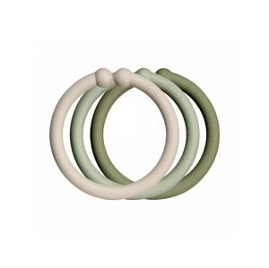 Bibs Loops kroužky 12 ks Vanilla/Sage/Olive