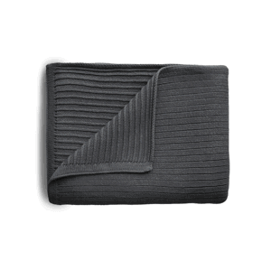 MUSHIE pletená deka z BIO bavlny, 80x100 cm - Dark Gray