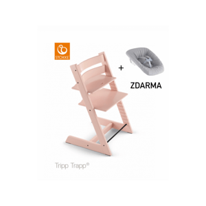 Stokke Židlička Tripp Trapp® - Serene Pink + novorozenecký set ZDARMA