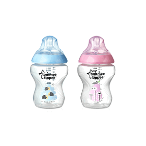 Tommee Tippee Kojenecká láhev s obrázky C2N, 2ks 260ml, 0+m