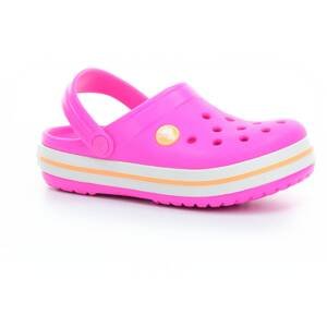 pantofle Crocs Crocband Clog K - Electric Pink/Cantaloupe Velikost boty (EU): 33, Vnitřní délka boty: 200, Vnitřní šířka boty: 80