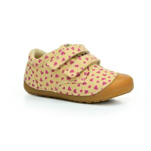 Bundgaard Petit Strap Canvas Beige Hearts barefoot boty Velikost boty (EU): 22, Vnitřní délka boty: 137, Vnitřní šířka boty: 59