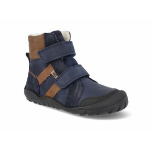 Koel4kids Milo Hydro TEX merino Navy/Cognac zimní barefoot boty Velikost boty (EU): 27, Vnitřní délka boty: 180, Vnitřní šířka boty: 68