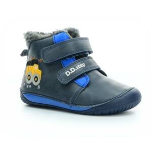 D.D.Step W070-337A modré zimní barefoot boty Velikost boty (EU): 22, Vnitřní délka boty: 140, Vnitřní šířka boty: 62