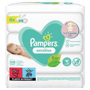 PAMPERS Sensitive 4x52 ks - vlhčené ubrousky