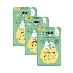 MUUMI Baby 2 Newborn 3-6 kg (174 ks), měsíční balení eko plen