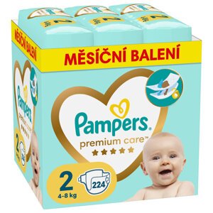 PAMPERS Pleny jednorázové Premium Care vel. 2 (224 ks) 4-8 kg - měsíční balení