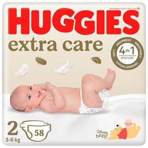 HUGGIES® Pleny jednorázové Extra Care 2 (3-6 kg) 58 ks