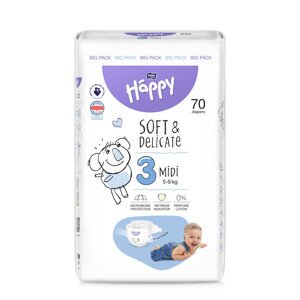 BELLA HAPPY Baby Pleny jednorázové Midi 5-9 kg Big Pack 70 ks