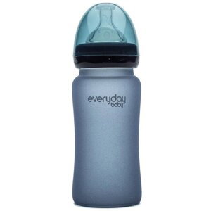 EVERYDAY BABY Láhev sklo s teplotním senzorem 240 ml Blueberry