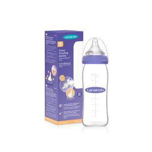 LANSINOH Lahev skleněná kojenecká s NaturalWave® savičkou (M) 240ml