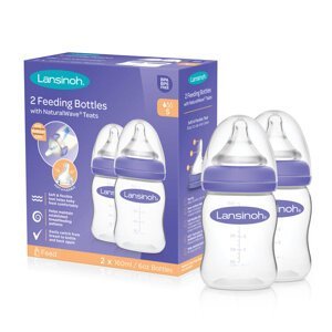 LANSINOH Lahev kojenecká s NaturalWaveTM savičkou 160 ml (S), 2ks