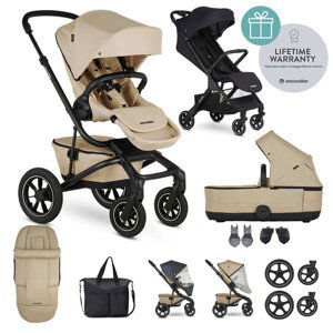 EASYWALKER Kočárek kombinovaný Jimmey Sand Taupe XXL AIR + RWS + Jackey Shadow Black