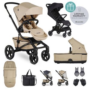 EASYWALKER Kočárek kombinovaný Jimmey Sand Taupe XXL RWS + Jackey Shadow Black