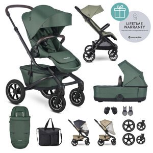 EASYWALKER Kočárek kombinovaný Jimmey Pine Green XXL AIR + RWS + Jackey XL Sage Green