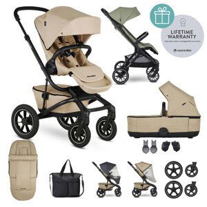 EASYWALKER Kočárek kombinovaný Jimmey Sand Taupe XXL AIR + RWS + Jackey XL Sage Green