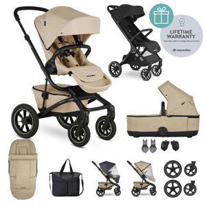 EASYWALKER Kočárek kombinovaný Jimmey Sand Taupe XXL AIR + RWS + Jackey XL Shadow Black