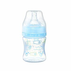 BABYONO Láhev antikoliková Klasik modrá 120 ml 0m+