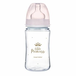 CANPOL BABIES Láhev se širokým hrdlem Royal Baby 240 ml růžová