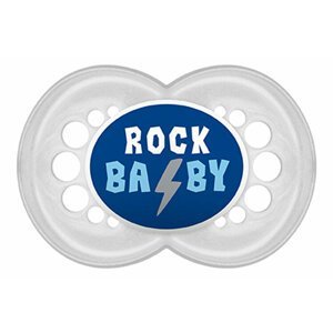 MAM Dudlík ortodontický Rock'n'Roll 6m+, silikon šedý, Rock baby