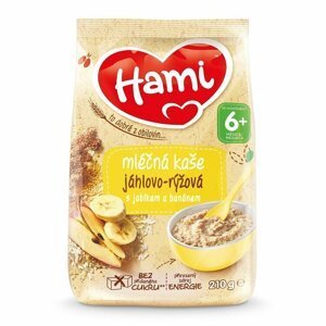 EXP: 14.10.2023 HAMI Kaše méčná jáhlovo-rýžová s jablkem a banánem 210 g, 6m+