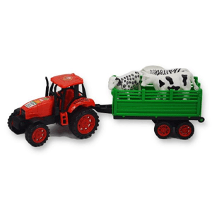 Traktor s vlečkou a domácími zvířátky