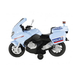 Policejní motorka na setrvačník - světlemodrá