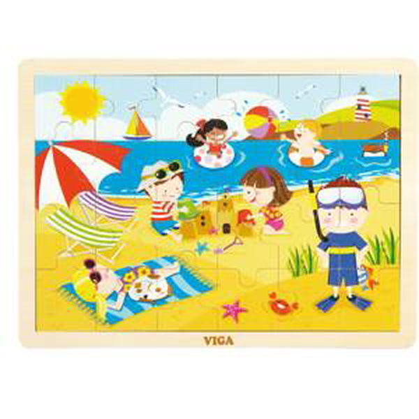 Dětské dřevěné puzzle Viga Varianta: Léto - multicolor
