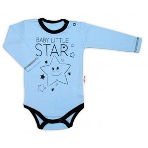 Baby Nellys Body dlouhý rukáv, modré, Baby Little Star Velikost koj. oblečení: 62 (2-3m)