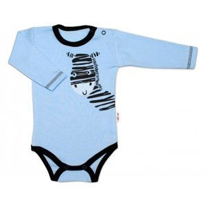 Baby Nellys Body dlouhý rukáv, modré, Zebra Velikost koj. oblečení: 56 (1-2m)