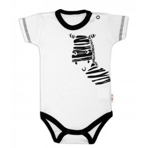 Body krátký rukáv Baby Nellys, Zebra - bílé Velikost koj. oblečení: 74 (6-9m)