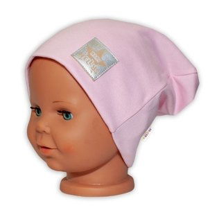 Baby Nellys Dětská funkční čepice s dvojitým lemem - sv. růžová Velikost koj. oblečení: 110 (4-5r)