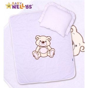 Baby Nellys 2-dílná sada do kočárku jersey Medvídek Teddy Bear - bílá