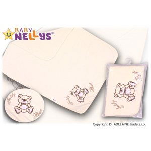 Baby Nellys  Deka/dečka froté/velur - Medvídek Teddy Bear - smetanová