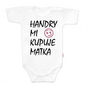 Body krátký rukáv Handry mi kupuje matka, Baby Nellys, bílé Velikost koj. oblečení: 62 (2-3m)