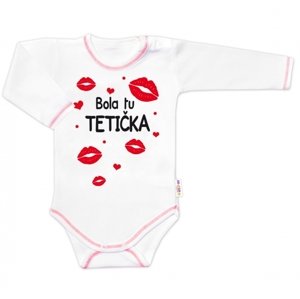 Body dlouhý rukáv s vtipným textem Baby Nellys, Bola tu TETIČKA Velikost koj. oblečení: 62 (2-3m)