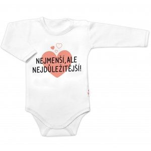 Body dlouhý rukáv, Nejmenší, ale nejdůležitější, Baby Nellys, bílé Velikost koj. oblečení: 86 (12-18m)