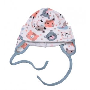 Čepička na zavazování, bavlna, Space Bear, Baby Nellys, pastel mint Velikost koj. oblečení: 50-56 (0-2m)