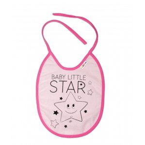 Nepromokavý bryndáček Baby Nellys velký Baby Little Star, 24 x 23 cm - růžová
