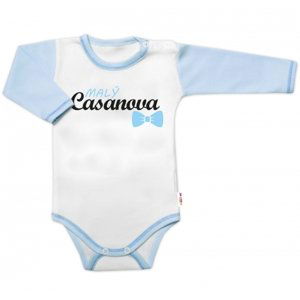 Body dl. rukáv s vtip. textem Baby Nellys, Malý Casanova, kluk Velikost koj. oblečení: 74 (6-9m)