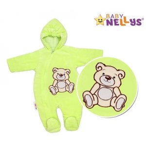 BABY NELLYS Zimní kombinézka/overálek Teddy Bear- zelená Velikost koj. oblečení: 68 (3-6m)