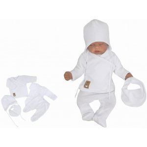 Z&Z Z&Z 5-dílná pletená kojenecká soupravička  s šátkem- bílá Velikost koj. oblečení: 62 (2-3m)