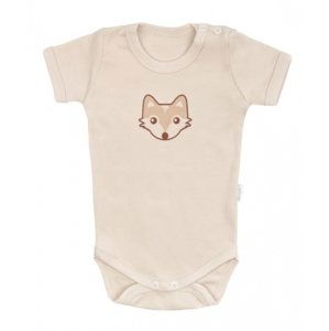 Mamatti Kojenecké body kr. rukáv, Baby Fox - béžová Velikost koj. oblečení: 86 (12-18m)